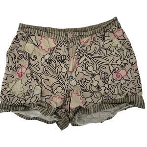 Knox Rose Tan Green Pink Blue Floral Shorts XXL